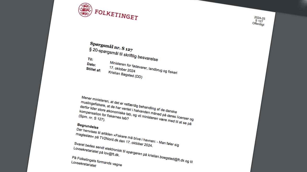 Read more about the article Bøgsted sender §20 spørsmål til fiskeriministeren