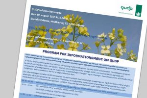 GUDP afholder informationsmøde i Odense.  Foto: Program for informationsmødet i Odense