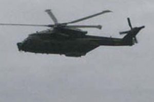 Militærfly styrtet ned omkring Rømø.  Arkivfoto: Helikopter har reddet piloten fra det nedstyrtede fly - SLL