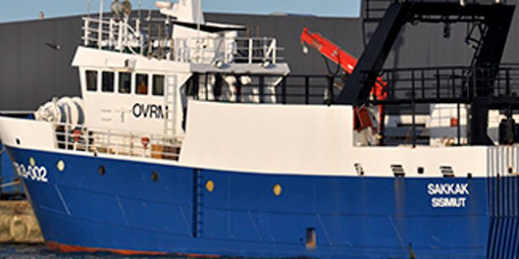 Grønlandske fartøjer vælger nordjysk service  Foto: den grønlandske rejetrawler »Sakkak« ligger ved kaj for at få lavet en ordentlig overhaling.