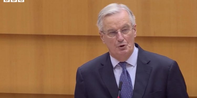 Brexit: Kun få forhandlings-timer tilbage inden »Brexit-deadline«. foto: Michel Barnier EU - BBC snapshot