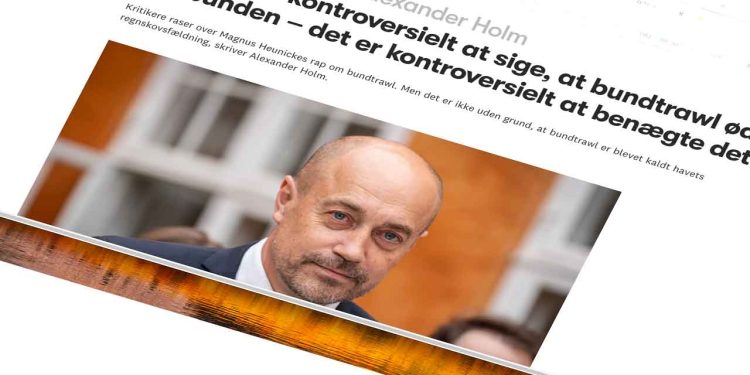 Biolog og selvudnævnt fiskeriekspert Alexander Holm fortsætter med at sprede vildledende påstande om dansk fiskeri – ofte bakket op af naturformidlere med mere ideologi end indsigt. Her sidst da han i et debatindlæg i altinget.dk, forsvarer miljøminister Magnus Heunicke’s »optræden« ved Naturmødet i Hirtshals, ved at understrege, at det kontroversielle ikke er at kritisere bundtrawl – men derimod at benægte den skade, det forvolder på havbunden. snapshot Altinget.dk debat