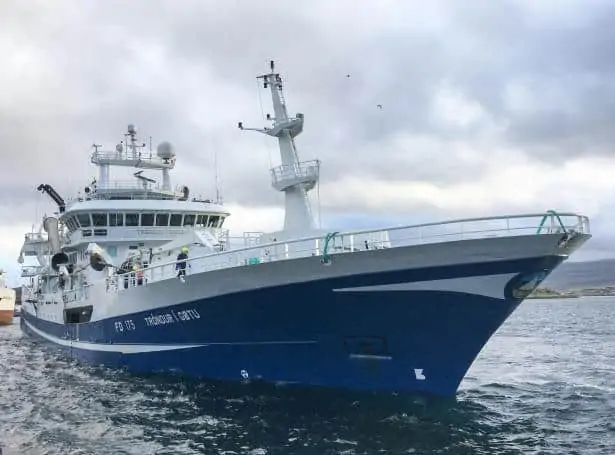 Ligeledes har trawleren Tróndur í Gøtu landet en pæn fangst på 1.500 tons blåhvilling