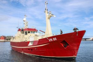 I Tórshavn landede garnskibet Túgvusteinur i sidste uge en last på 21,5 tons havtaske. foto: KiranJ
